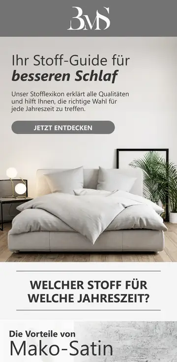 BMS Bettwaren email design: Your fabric guide for a better night’s sleep