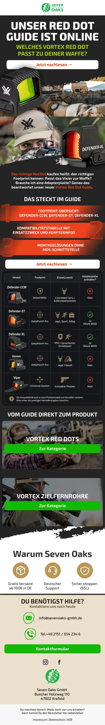 E-Mail-Design Seven Oaks: Red Dot Guide