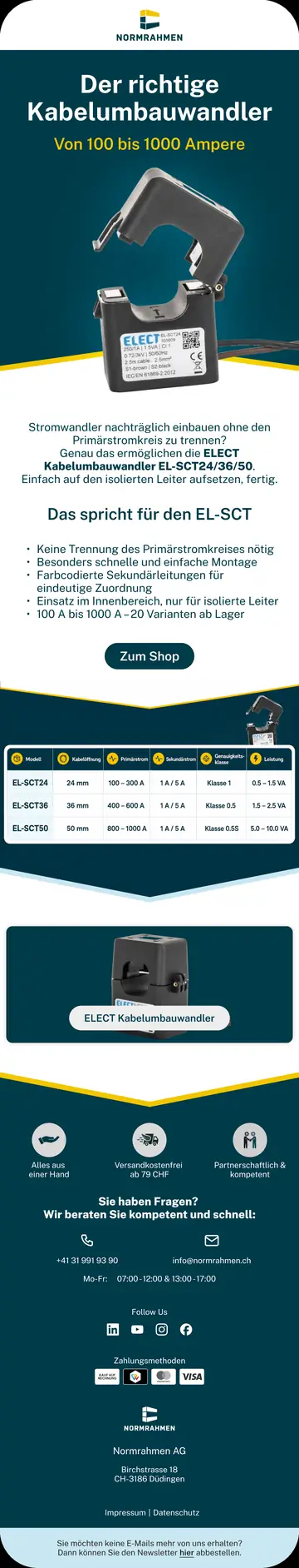 E-Mail-Design Normrahmen: Produktvorstellung Kabelumbauwandler