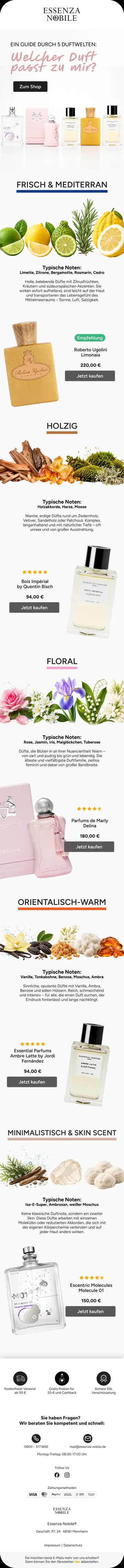 E-Mail-Design Essenza Nobile: Welcher Duft passt zu mir?