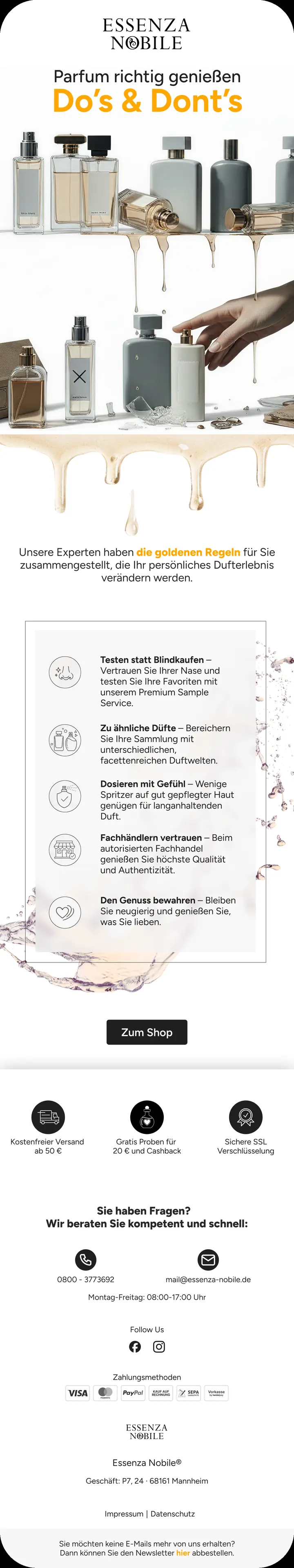 Essenza Nobile: Parfüm Do's & Dont's