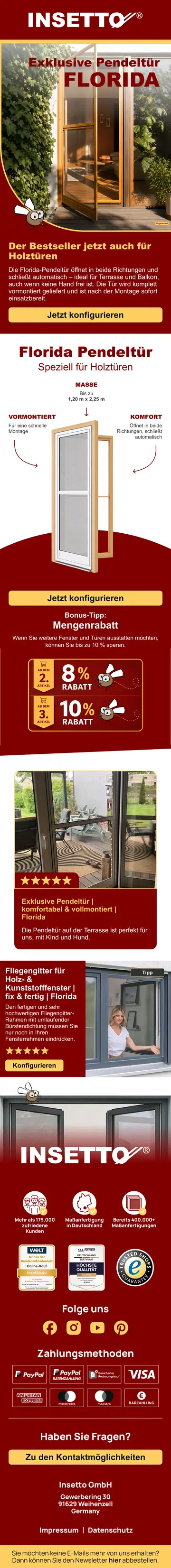 E-Mail-Design Insetto: Exklusive Pendeltür Florida