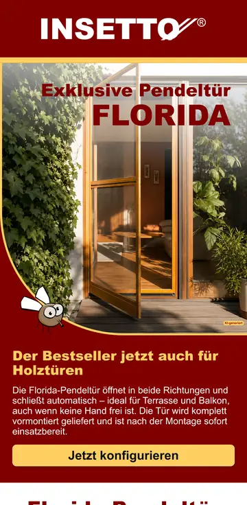 Insetto email design: Exclusive Florida swing door