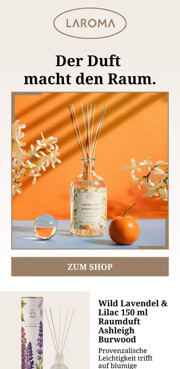 LAROMA email design: The fragrance defines the space