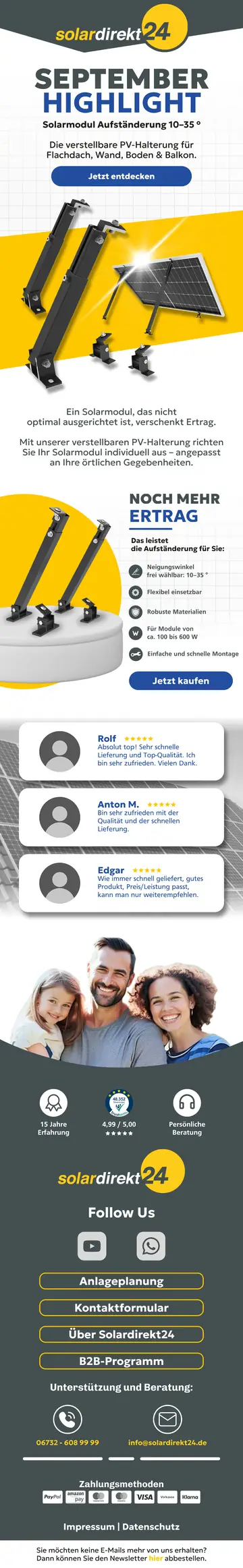 E-Mail-Design solardirekt24: September Highlight