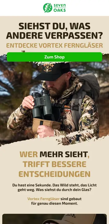 Seven Oaks email design: Vortex binoculars range