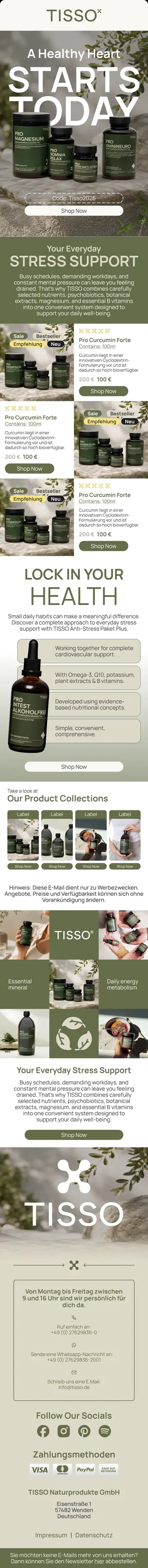E-Mail-Design TISSO: A Healthy Heart Starts Today