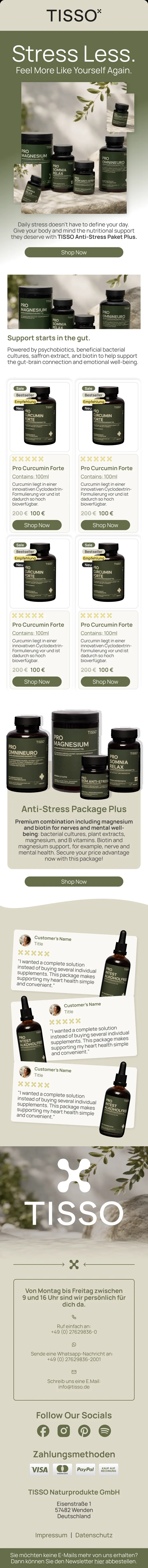 TISSO: Stress Less.