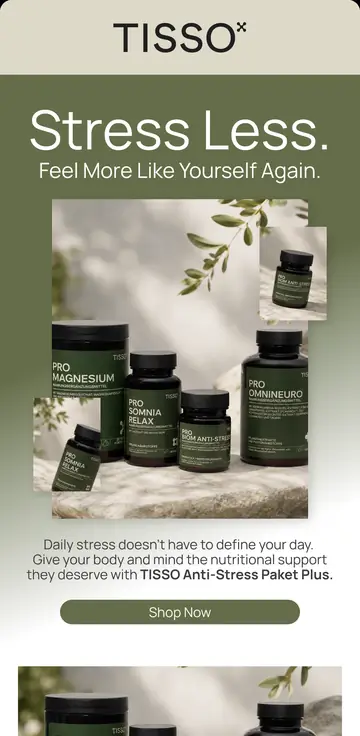 TISSO email design: Stress Less.