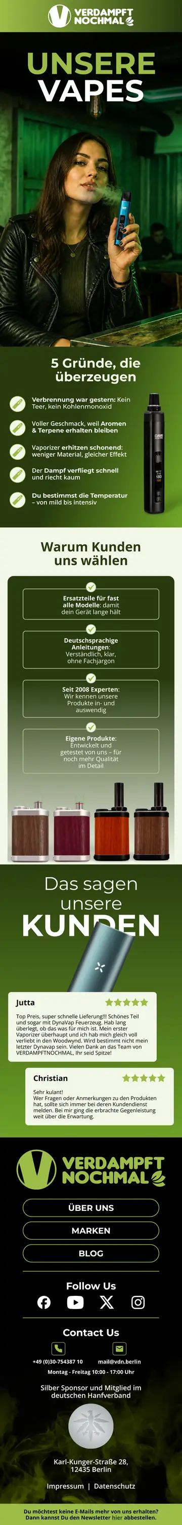 E-Mail-Design Verdampft Nochmal: Unternehmensvorstellung