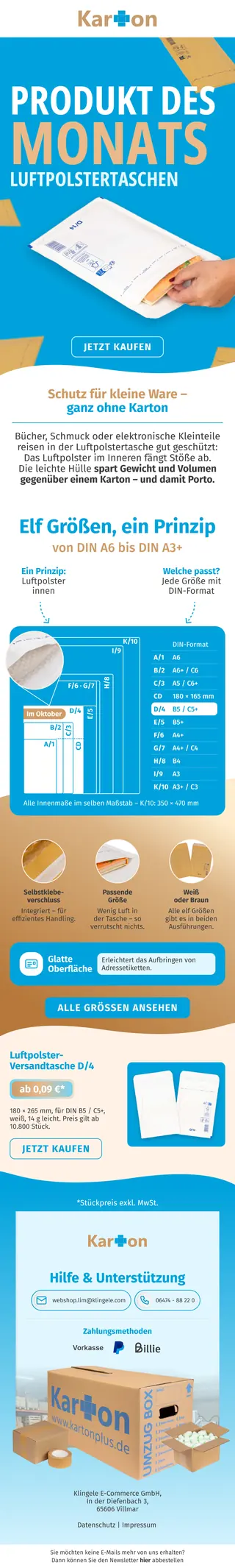 Newsletter von Kartonplus