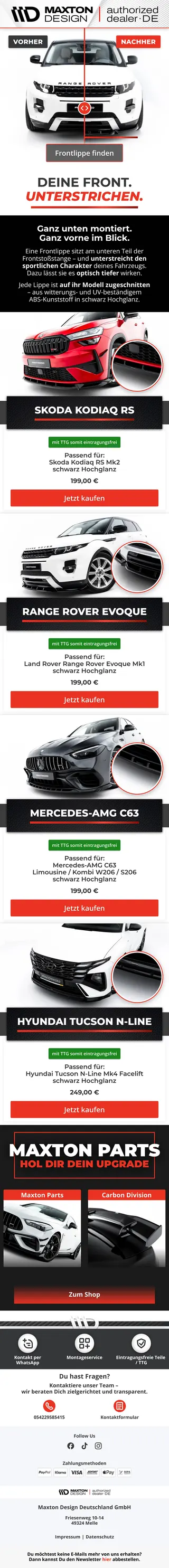 Newsletter von Maxton Design