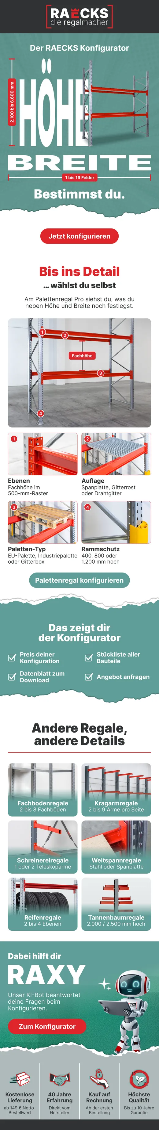Newsletter von RAECKS: Konfigurator