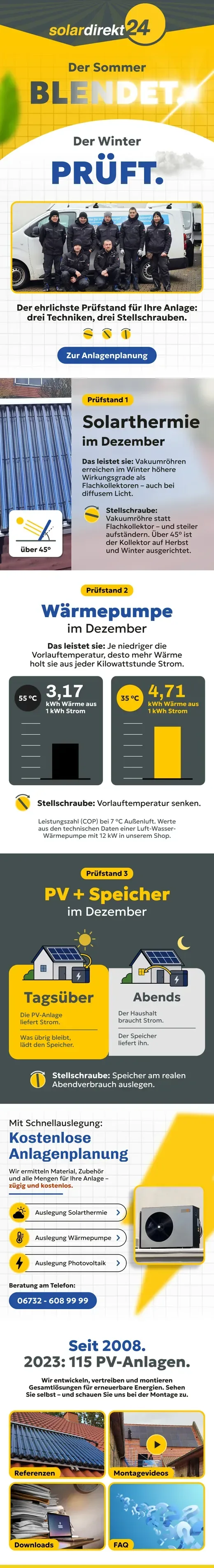 Newsletter von solardirekt24: Der Winter prüft