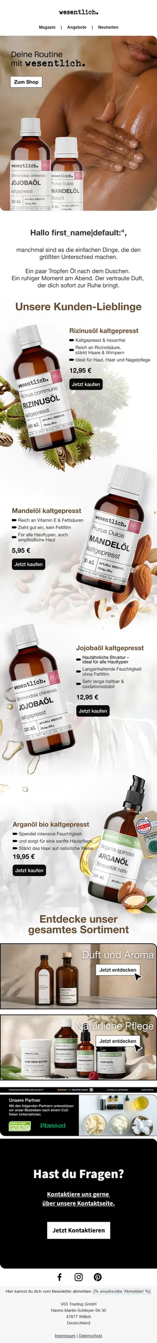 Newsletter von wesentlich.