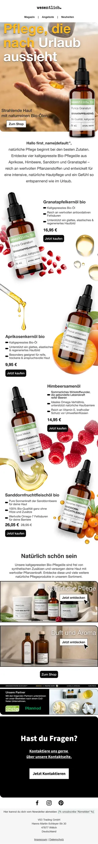 Newsletter von wesentlich.