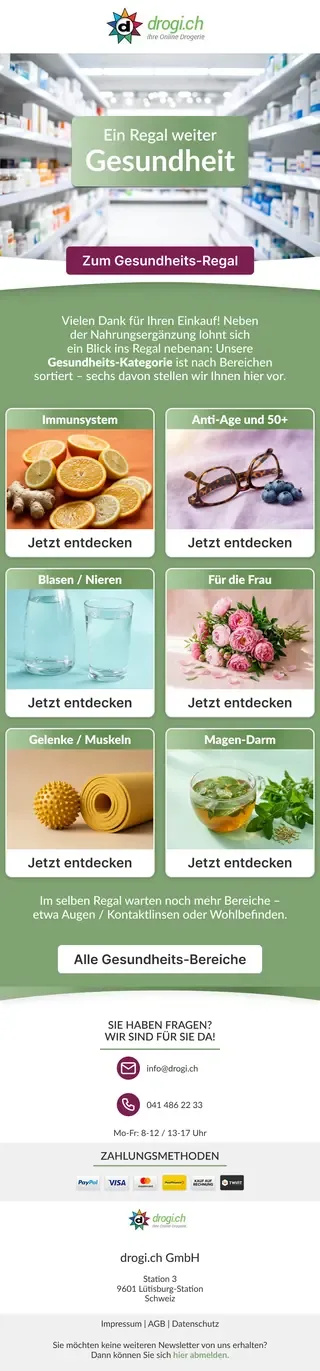 Newsletter from drogi.ch