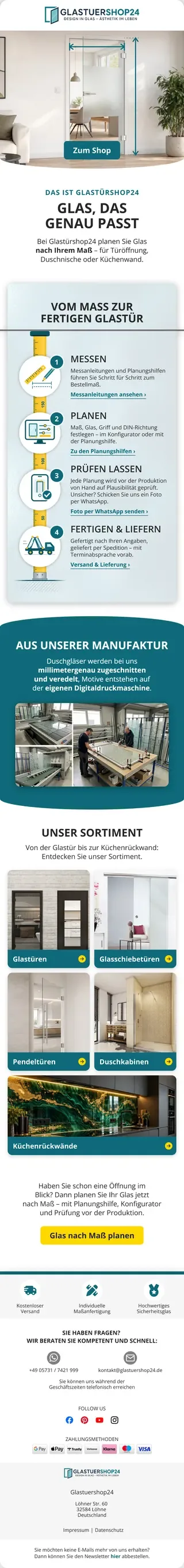 Newsletter from Glastürshop24