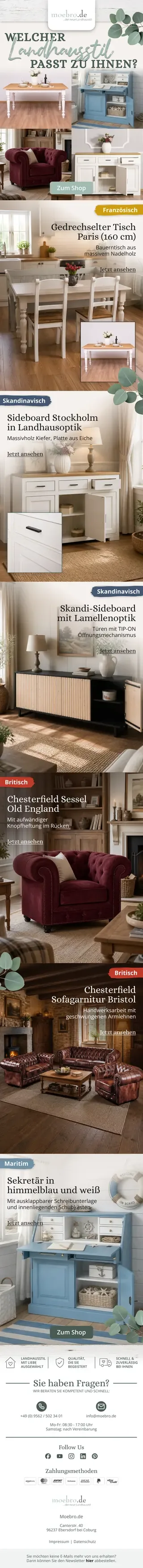 Newsletter from moebro.de