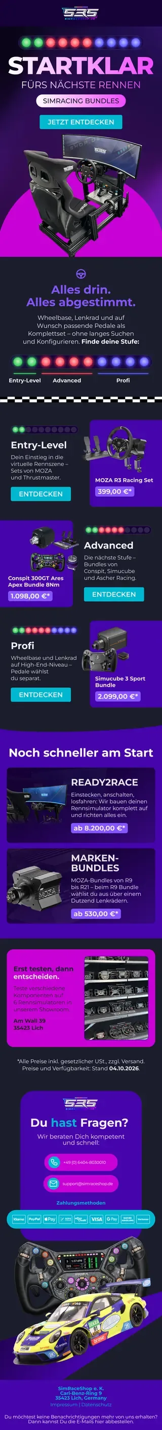 Newsletter from Simrace Shop