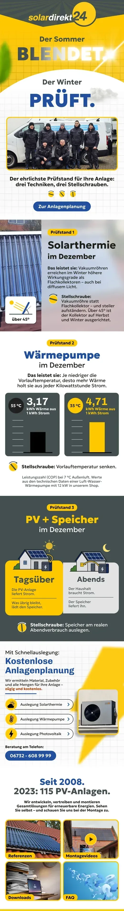 Newsletter from solardirekt24: Winter puts us to the test
