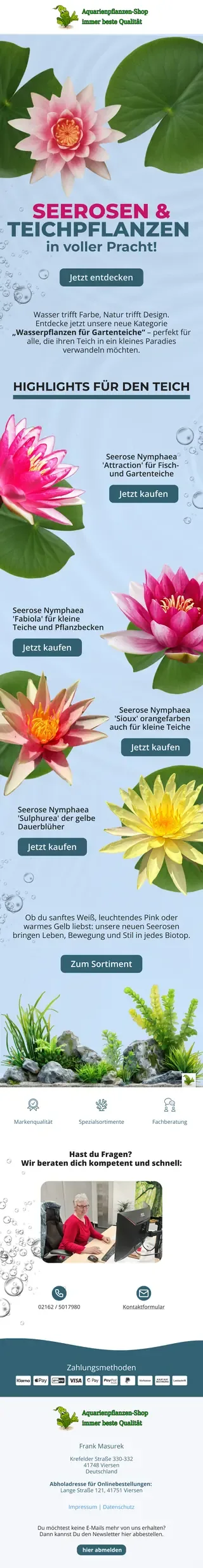 Newsletter from Aquarienpflanzen-Shop